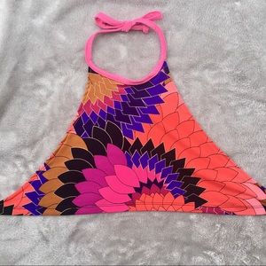 Pink Geometric Halter Top
